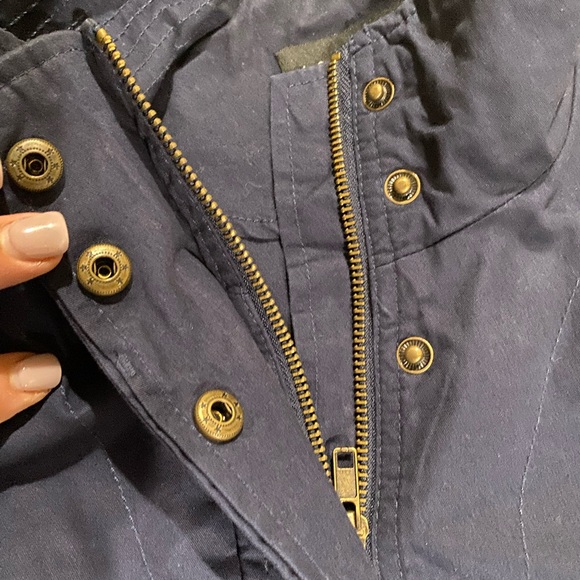 Love Tree Navy Blue Ladies Cotton Casual Jacket Size Large - Picture 4 of 6